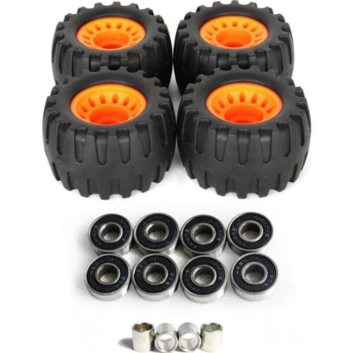All Terrain Off Road Skateboard Longboard Wheels Road Damping Wheel Dance Board Round (Set of 4 Contains Bearing Sleeve)