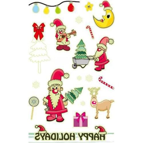 Tattoo Sticker Luminous Fake Tatoo Christmas Day Santa Claus gift Flash Taty Glowing in Dark Waterproof Temporary tatto kid