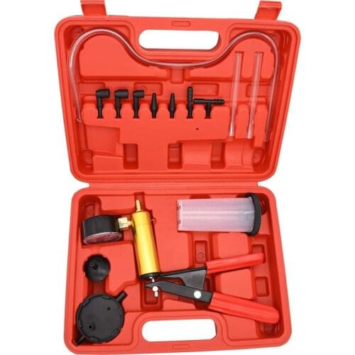 Universal 2 in 1 Auto Car Brake Fluid Bleeder Adapter Oil Change Hand Held Vacuum Pistol Pump Tester Kit DIY