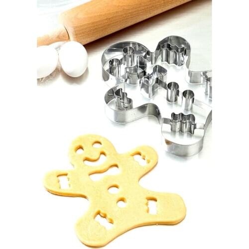 Snowflake Christmas Cake Mold Stainless Steel Cake Cookie Cutter Mold 3D Gingerbread Biscuit Mould Cake Decor Baking Tool