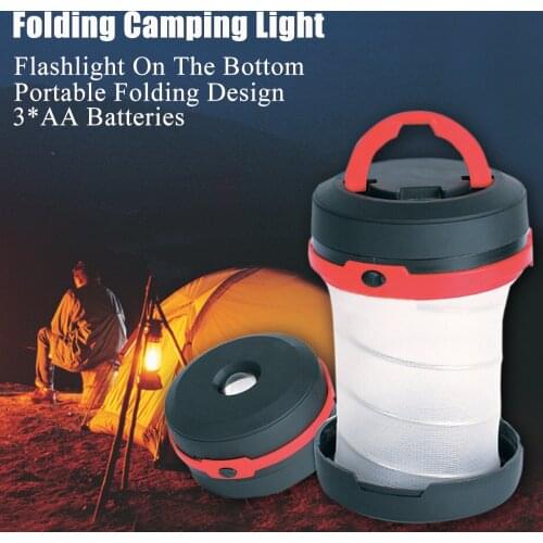 Pop-Up LED Folding Camping Light Tent Outdoor Flashlight Led Work Light Emergency Lamp Pocket AA Flashlight Lantern For Fishing