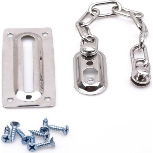 Stainless Steel Door Restrict Window Anti Theft Loack Silver Color Safety Chain Locks Bolt Latch Cabinet Guard