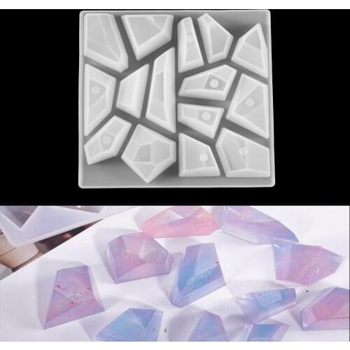 1Pcs Irregular Stone Silicone Mold Crystal UV Epoxy Pendants Casting Mould for DIY Resin Crafts Jewelry Making Decoration