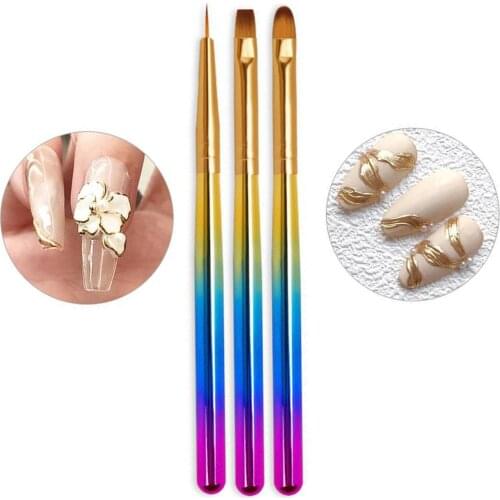 3pcs Nail Art Brush Set Nail Painting Brushes Nail Art DIY Manicure Tools