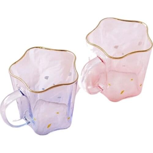 450ML Creative Phnom Penh Crystal Glass Northern Europe Gradient Kawaii Snack Cup Girls Gift Coffee Strawberry Milk Mug