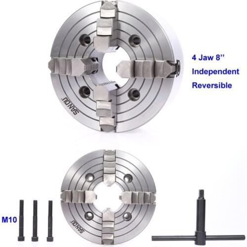 4Jaw Independent Lathe Chuck Reversible 200mm Diameter 8" Chuck 4-jaw CNC Metal Lathe Chuck Machining Center