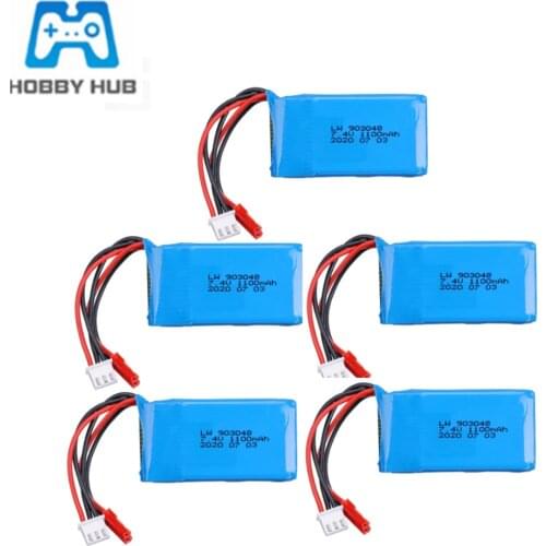7.4V 1100mAh 903048 Lipo Battery For Wltoys V353 A949 A959 A969 A979 k929 RC Drone Cars Boats Spare Parts