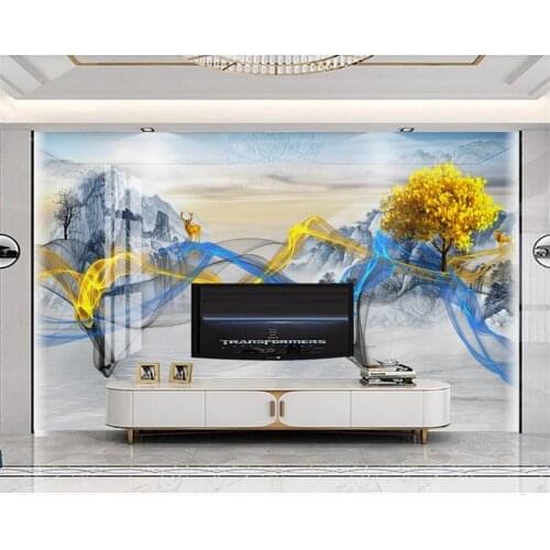 Beibehang Angepasst tapete neue Chinesische art abstrakte tinte landschaft hintergrund dekorative malerei tapeten wohnkultur