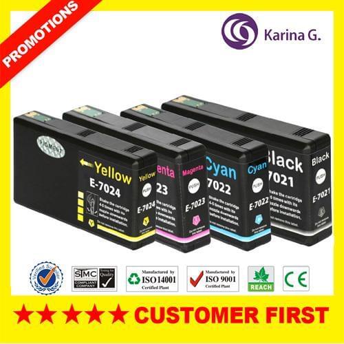 4 PCS Ink Cartridge Compatible for T7021 T7022 T7023 T7024 for Epson WorkForce Pro WP-4000 WP-4015DN WP-4025DW WP-4500 WP-4515DN