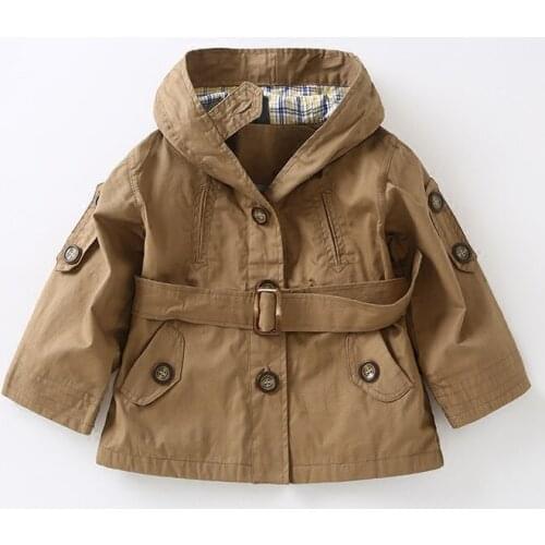 Kids coat new spring autumn children Casual Hooded Long coat kids jackets for girls coats Unisex Thin outerwear baby boys coat