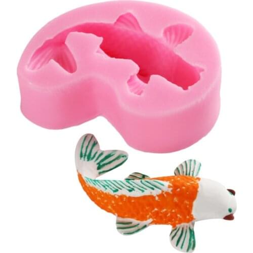 DIY Carp Liquid Silicone Mold Goldfish Fudge Chocolate Cake Mold Baking Cake Decoration Accessories Resin Silicone Mold