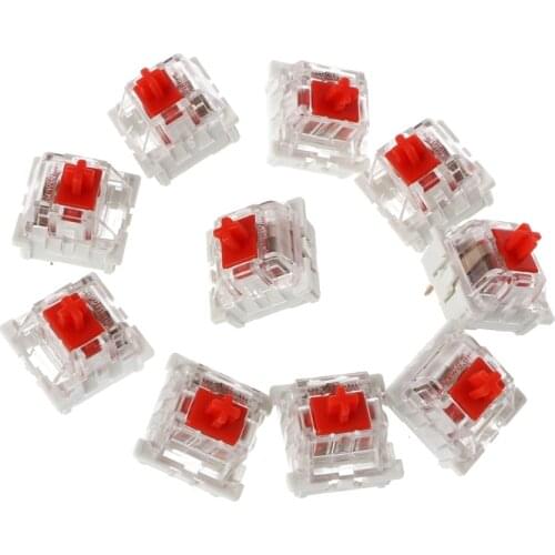 E65A 10Pcs 3 Pin Mechanical Keyboard Switch Red Replacement For Gateron Cherry MX