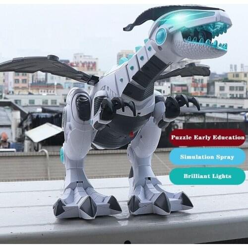 New Arrival Electric Spray Dinosaur Mechanical Large Wing Robot Dinosaur Kids Toy Big White/Green Dinosaur Toy