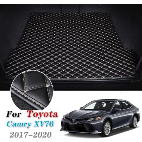 Leather Car Trunk Mat For Toyota Camry 2017 2018 2019 2020 Trunk Boot Mat XV70 Cargo Liners Rear Camry Liner Pad