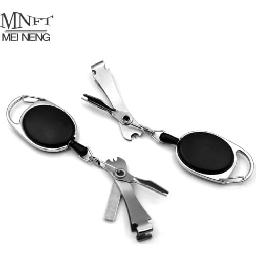 MNFT Fly Line Clippers Quick Nail Knot Tying Tool Knot Tyer and Clippers Nipper w/ Zinger Retractor