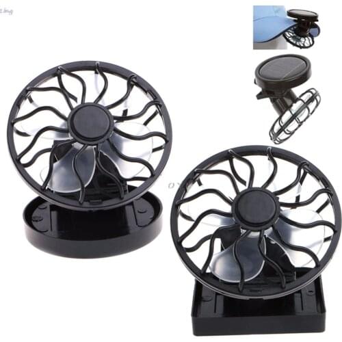 Solar Panel Powered Mini Portable Clip-On Cooling Fan For Travel Camping Fishing