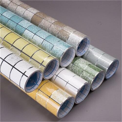 Mosaic Aluminum Foil Wall Stickers Waterproof Self-adhesive Anti Oil Kitchen Wallpaper Heat Resistant Decal Home Decor DIY Mural