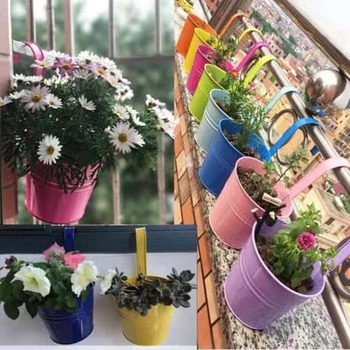 Garden Wall Hanging Flower Pot Creative Fleshy Tin Balcony Outdoor Orchid Decorative Device Cesta Mimbre Rural European Style