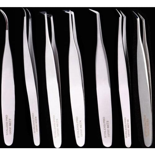 1pc Professional 3D 6D Volumn Eyelash Extension Tweezer Excellent Closure Stainless Steel Non-magnetic Makeup Lashes Tweezer