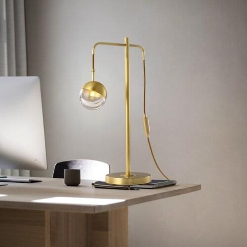 Full copper table lamp living room corner bedroom study writing bedside mood home minimalist light luxury simple modern warm