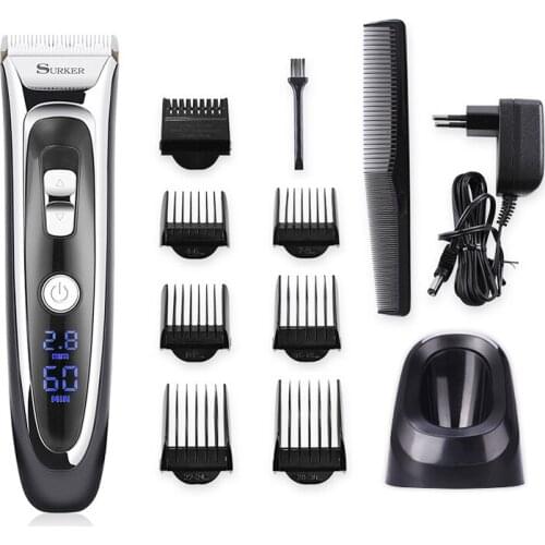 Professional Rechargeable Electric Hair Clipper Digital LCD Display Hair Mens Cordless Beard Razors Trimmer Haircut Machine 45G