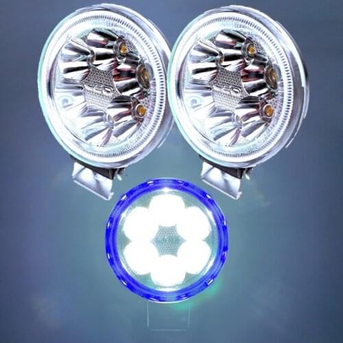 12v/24v/36v/48v/60v/72v/84v 18W Blue Angel eye Led fog light Waterproof Car fog lamp Offroad truck headlight headlamp Spotlight