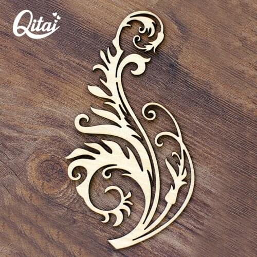 QITAI 12Pieces/lot The Most Ancient Classic Vine Flower Creative Product Crafts DIY Scrapbooking Vintage Retro Wooden Chip WF024