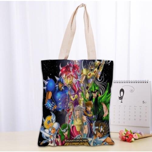 De Saint Seiya Tote Bag Foldable Shopping Bag Reusable Eco Large Unisex Canvas Fabric Shoulder Bags Tote Grocery Cloth Pouch