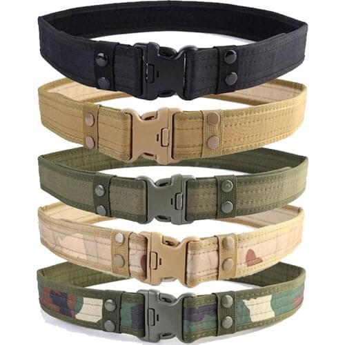 Tactical Combat Canvas Duty Sport Belt with Plastic Army Military Adjustable Outdoor Waistband Quick Release Belt