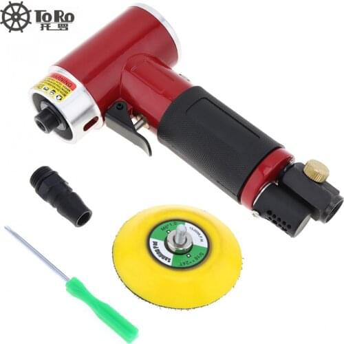 TORO-943A 3 Inch Mini Straight heart Type High-speed Pneumatic Sanding Machine with Push Switch and Sanding Pad for Polishing