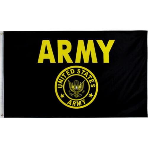 US Army Seal Crest Black and Gold Flag 3'x5' Banner Brass Grommets Premium United States Festival/Home Decoration 90*150cm N134