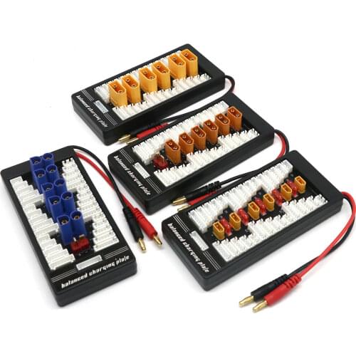 High Quality 6 In 1 2S-6S XT60 Plug Parallel Battery Charging Board XT60/4.0MM/T/Banane Connector For Imax B6 B6AC B8