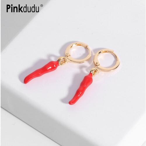 Pinkdudu Fashion Resin Red Chili Earrings Acrylic Pepper Sexy Lips Drop Earrings Girl Party Jewelry for Women Gift OG082