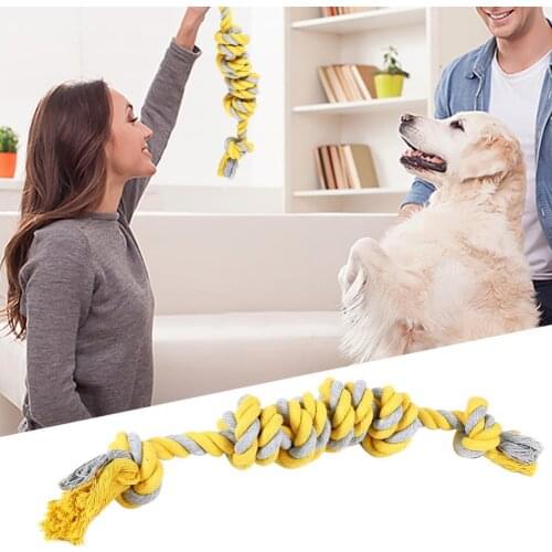Dog Six Knots Bite-resistant Chew Hand-woven DIY Cotton Rope Pet Toys Molar Training Toys