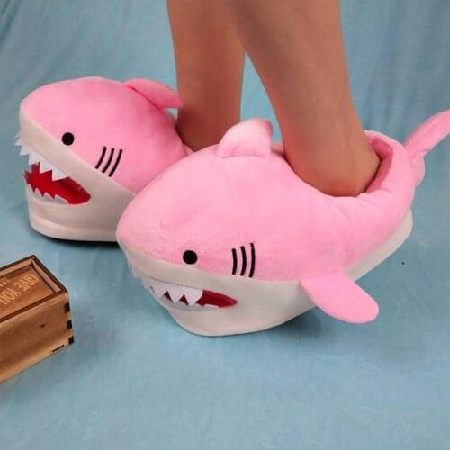 2020 Winter new arrival unisex shark slippers girls indoor slippers flurry slides womens cool animal shoes