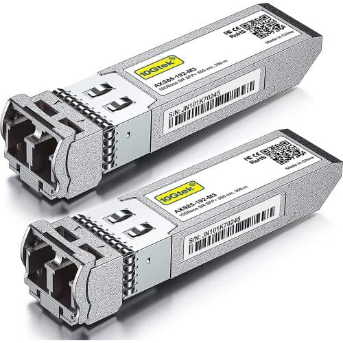 10GBase-SR SFP+ Transceiver, 10G 850nm MMF, up to 300 Meters, Compatible with Cisco SFP-10G-SR，Pack of 2