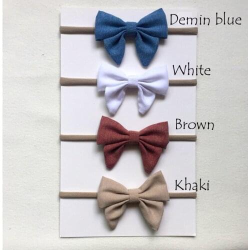 20 pcs/lot, Sailor Bow Nylon Skinny Headbands, Girls Hair Accessories