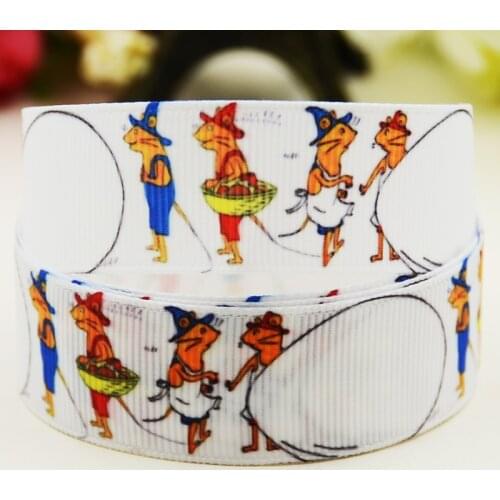 22mm 25mm 38mm 75mm Guri and Gura Cartoon printed Grosgrain Ribbon party decoration 10 Yards X-03486
