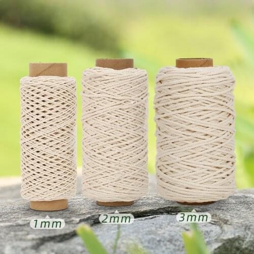 3mm 4mm 5mm 6mm 8mm 10mm Natural Beige Rope Macrame Twisted String Cotton Cord For Handmade DIY Home Wedding Accessories Gift