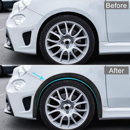 X Autohaux 3.8cm x 1.5m Car Wheel Fender Strip Extension Wheel Eyebrow Moulding Trim Protector Decoration Black Carbon Fiber