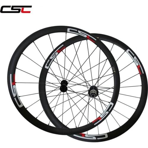 CSC Tubeless carbon bike wheels U 25mm width 38mm road wheelset with powerway R13 hub sapim spokes