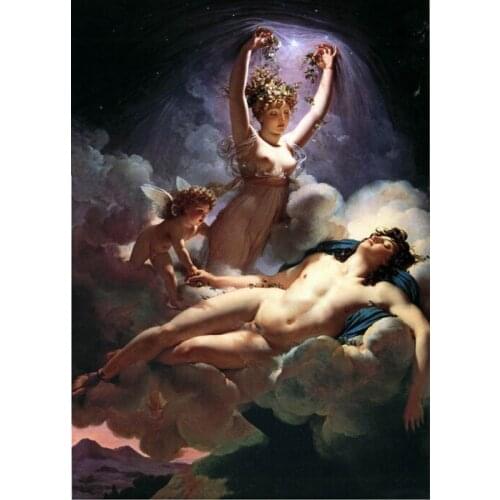 Free shipping classic religion figure nude art anger oil painting canvas prints printed on canvas home wall decoration picture