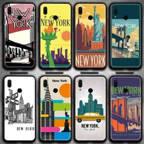New York City Poster Phone Case Huawei Y6P Y8S Y8P Y5II Y5 Y6 2019 P Smart Prime Pro