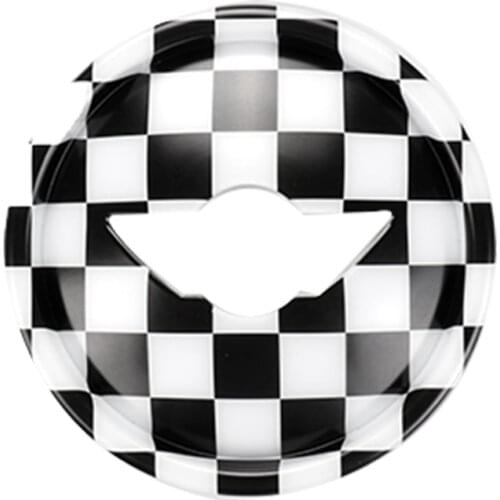 Steering Wheel Cover Logo Emblem Cap Trim for MINI Cooper F Series F54 F55 F56 F57 F60 Clubman Countryman Checkered B