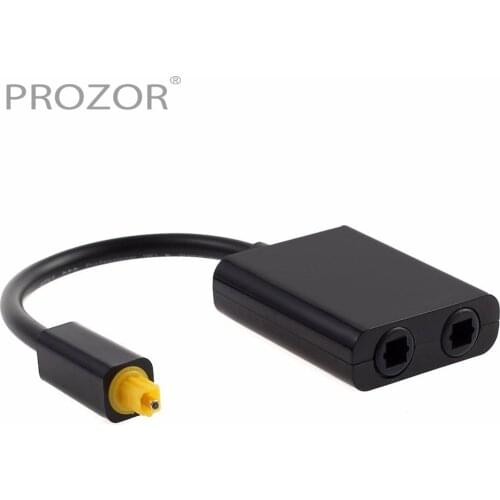 Prozor black/white Mini USB Audio Cable Digital Toslink Optical Fiber Audio 1 To 2 Female Splitter Adapter For CD DVD Player