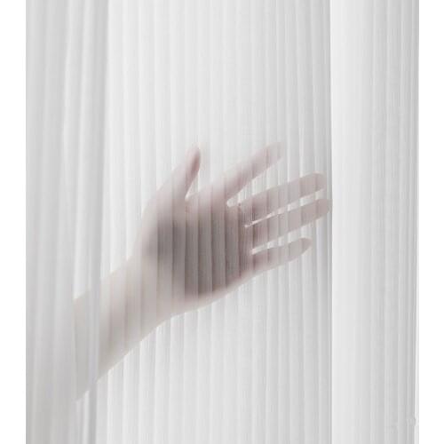 Elegant Japanese Blinds Semi Blackout White Tulle Window Curtains for Living Room Bedroom Modern Voile Finished Sheer Panel