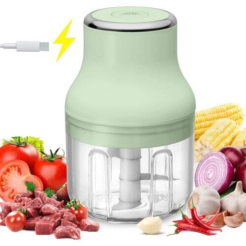 Electric Garlic Chopper Vagetable Cutter Meat Mincer Fast Charge Baby Food Maker Stainless Steel Blades Kitchen Food Processor