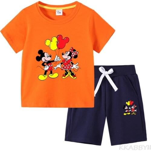 Disney New Girls Clothes Fashion Game Toddler Boys Clothing Set Kids T Shirt + Short Pants Childrens Summer Tops