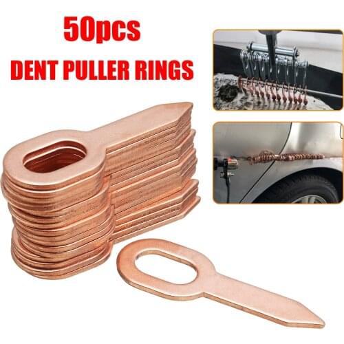 New 50pcs Copper Plated Oval Dent Puller Rings Car Body Paintless Lifter Puller kit Dent Removal Repair Tool Auto Accessories