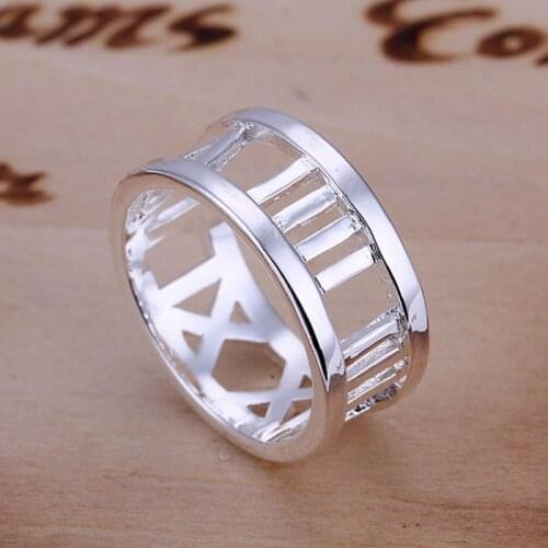 Ring Silver Plated Ring Silver fashion jewelry ring factory prices Hollow Rome Ring /SIXPKSEN BQVBAOYNR026